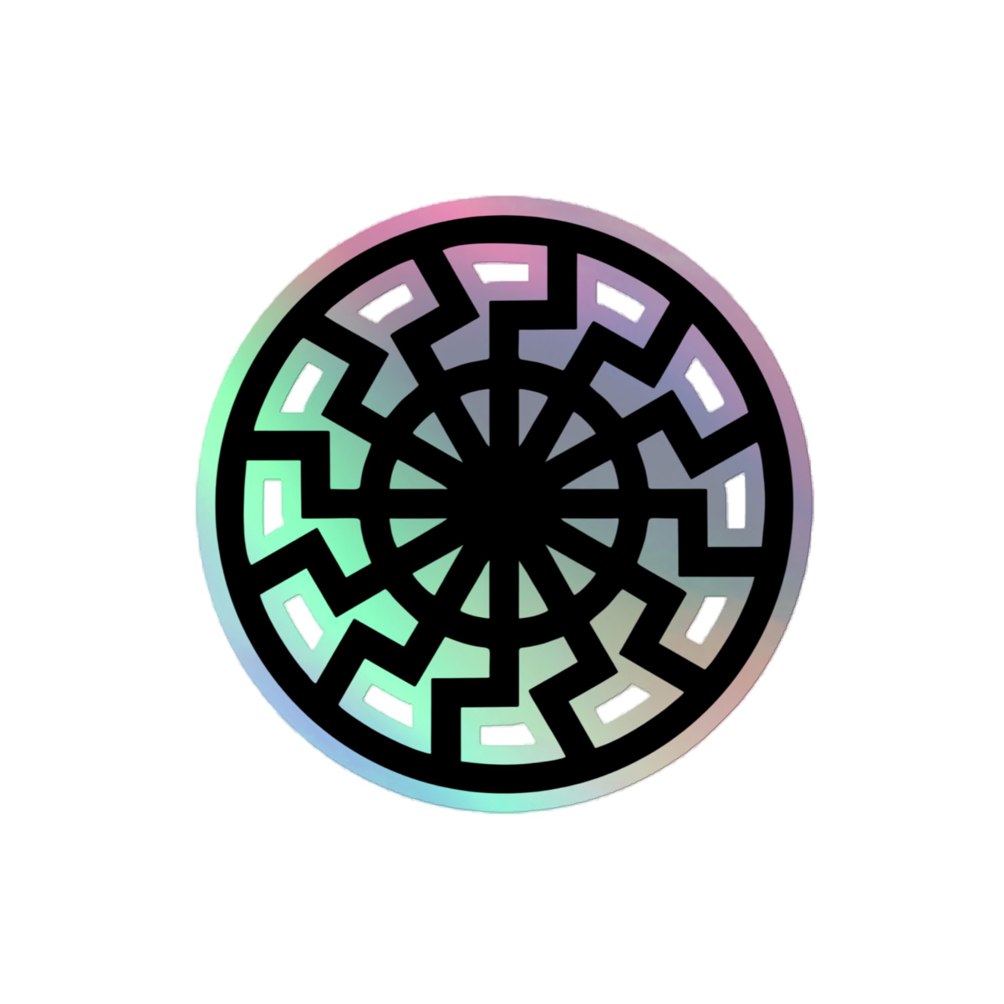 Black Sun Holographic stickers