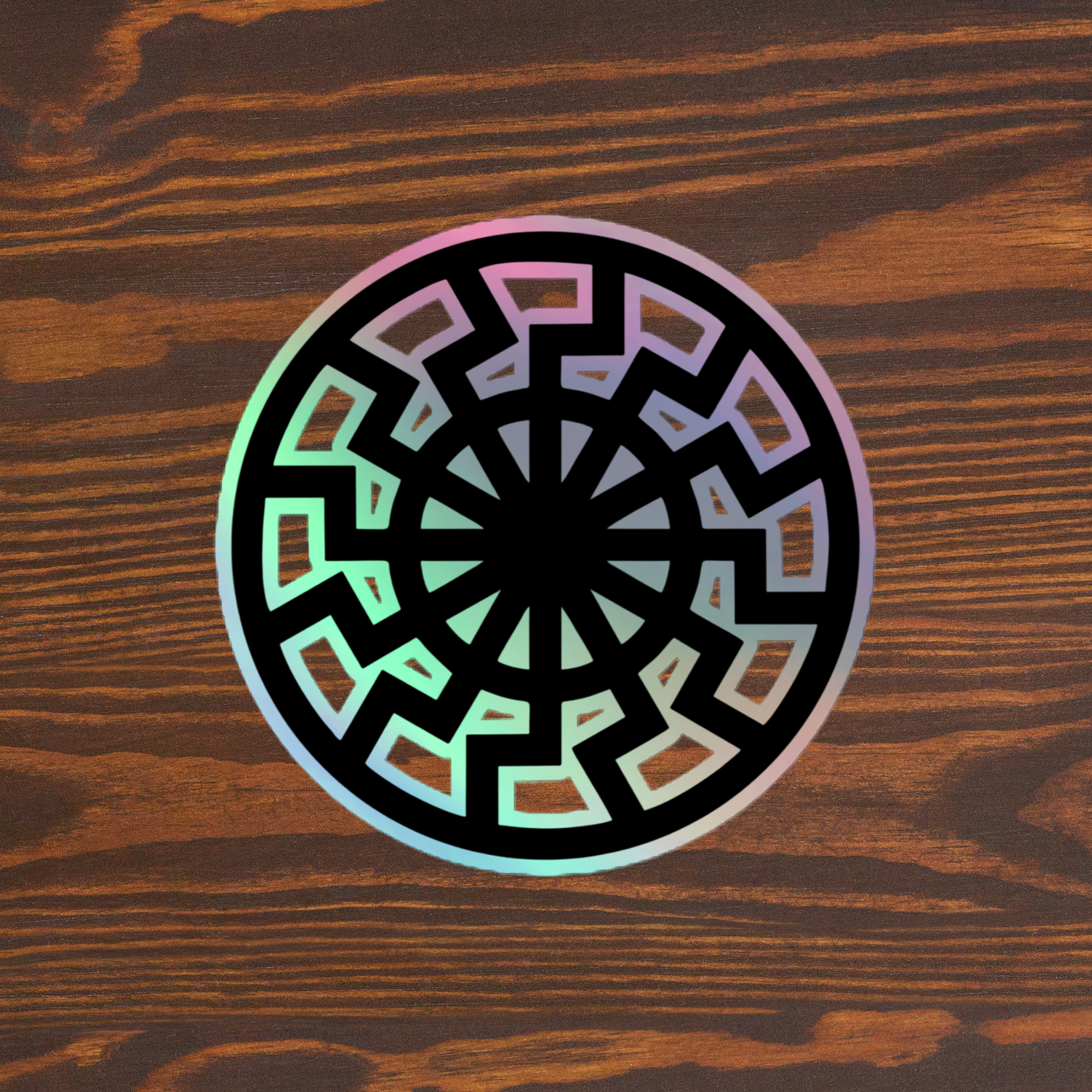 Black Sun Holographic stickers