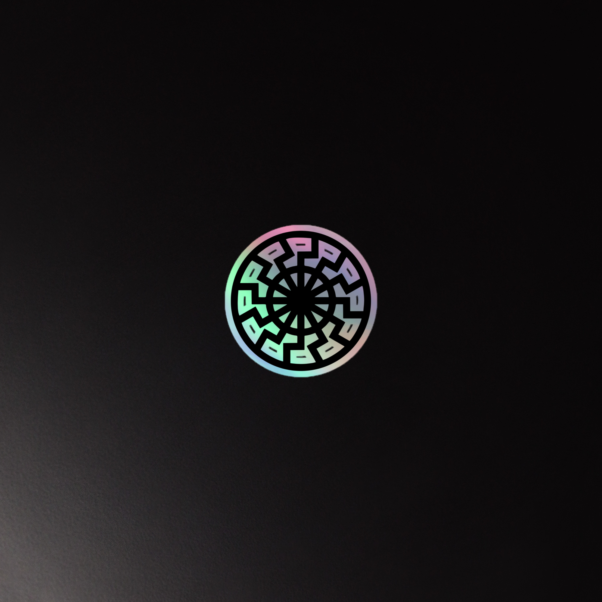 Black Sun Holographic stickers