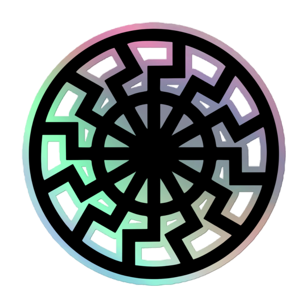 Black Sun Holographic stickers