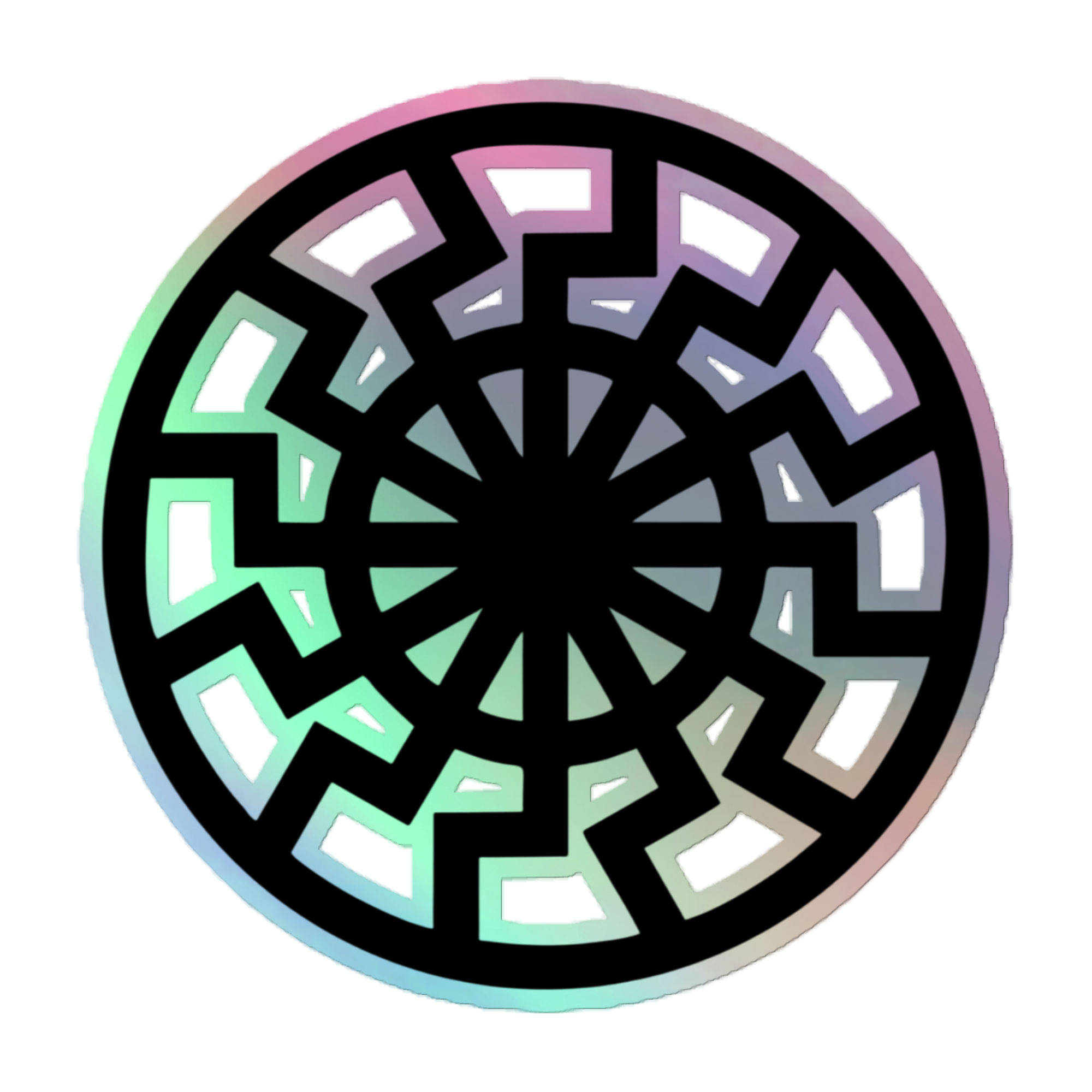 Black Sun Holographic stickers