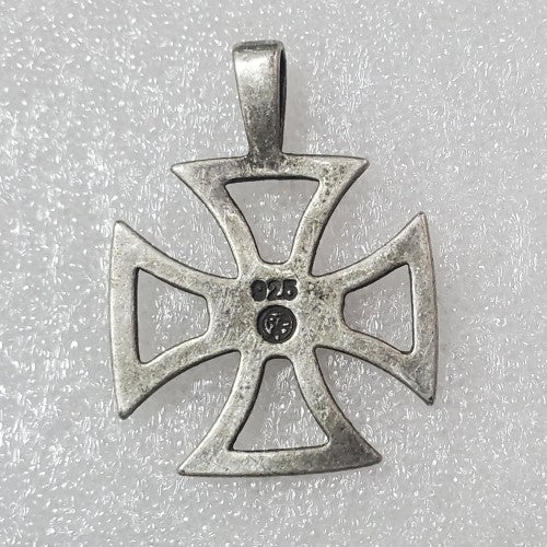 Iron Cross Totenkopf 925 Silver Death Skull Pendant